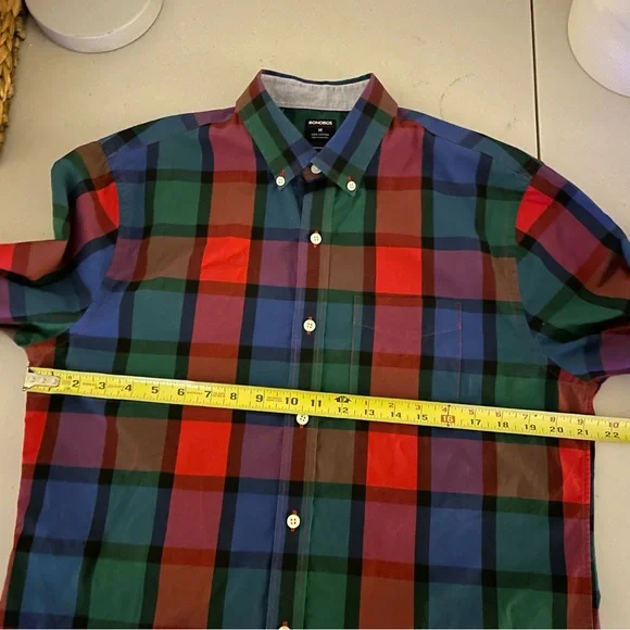 Bonobos Plaid Long Sleeve Button Down Dress Shirt Men’s Size Medium - Picture 4 of 6